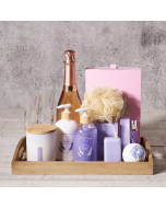 Heartfelt Champagne & Lavender Spa Gift, Valentine's Day gifts, sparkling wine gifts, spa gifts