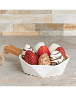 Chocolate Strawberry Dish, Valentine's Day gifts, chocolate covered strawberries