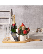 Just for You Champagne Gift Set , Valentine's Day gifts, sparkling wine gifts, chocolate covered strawberries