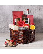Romantic Picnic For 2 Gift Basket, Valentine's Day gifts, chocolate gifts, chocolate covered strawberries
