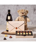 Love Letter Chocolate & Liquor Gift, chocolate gift, chocolate, liquor gift, liquor, gourmet gift, gourmet, teddy bear gift, teddy bear, plush gift, plush