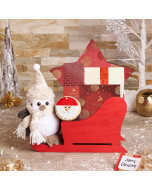 Merry Hot Cocoa Gift Sled, christmas gift, christmas, holiday gift, holiday, gourmet gift, gourmet, chocolate gift, chocolate