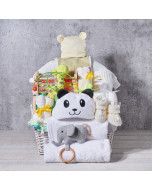 Plush Giraffe Baby Gift Basket, baby gift, baby, baby shower gift, baby shower, unisex baby gift, unisex baby