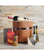 The Wine Feast Gift Barrel, Wine Gift Baskets, Gourmet Gift Baskets, USA Delivery