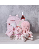 New Baby Girl Octopus Gift with Wine