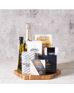 Champagne Delight Gift Board, Gourmet Gift Baskets, Champagne Gift Baskets, Crackers, Champagne, Cheese, Chocolate bar, Nuts, Cookies, USA Delivery