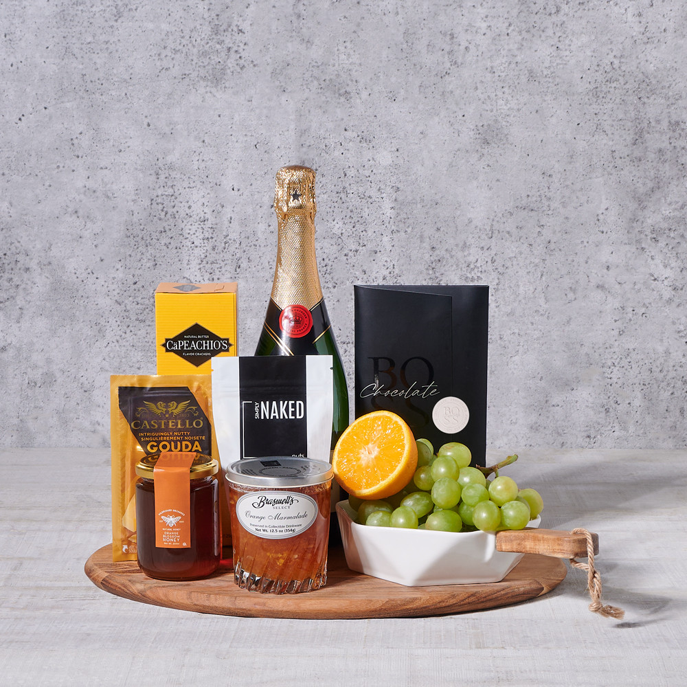 Fruit & Cheese Champagne Gift Set – champagne gift baskets – US