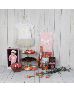 Sweet Treats & Champagne Baby Gift Basket