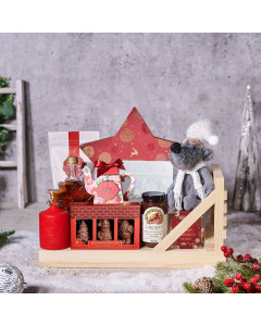 Christmas Sled Gift Basket, christmas gift, christmas, holiday gift, holiday, gourmet gift, gourmet