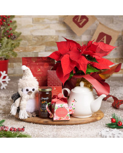 Christmas Tea & Chocolate Gift Basket, tea gift, tea, christmas gift, christmas, holiday gift, holiday, plant gift, plant