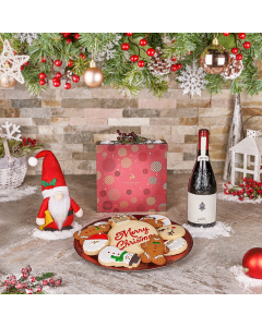 Claus’ Wine Christmas Gift Basket, wine gift, wine, christmas gift, christmas, cookie gift, cookie, USA delivery