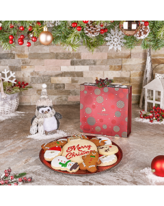 Cookie Penguin Gift Basket, cookie gift, cookie, christmas gift, christmas, USA delivery, Set 28423-2024