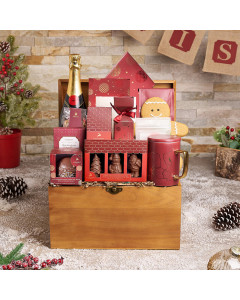 Cozy Holiday Champagne Gift Basket