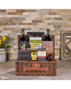 Deluxe Kosher Picnic Basket, wine gift, wine, kosher gift, kosher, chocolate gift, chocolate, USA delivery, Set 28516-2024