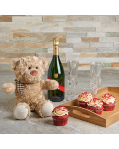 Inviting Cupcakes & Champagne Gift Set, Valentine's Day gifts, sparkling wine gifts, cupcakes

