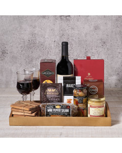 Wine & Snack Tray For 2, Valentine's Day gifts, wine gifts