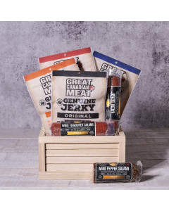 Totally Meaty Gift Crate, beef jerky, salami
