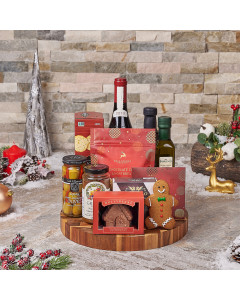 Festive Holiday Wine & Cheese Gift Board, wine gift, wine, chocolate gift, chocolate, christmas gift, christmas, Canada delivery, USA delivery