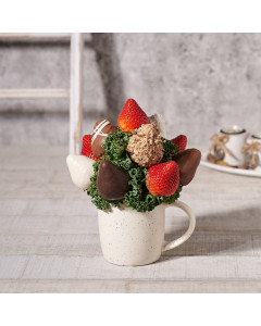 Gourmet Chocolate Dipped Strawberries Mug, Valentine's Day gifts, chocolate covered strawberries