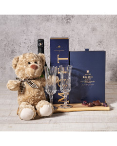 Champagne For 2 Gift Basket, Valentine's Day gifts, sparkling wine gifts