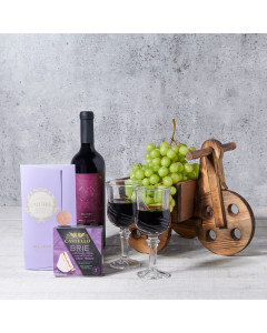 Gourmet Snack & Wine Gift Basket, wine gift, wine, gourmet gift, gourmet, fruit gift, fruit