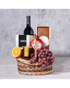 Fresh Market Wine Gift Basket, wine gift, wine, gourmet gift, gourmet, fruit gift, fruit