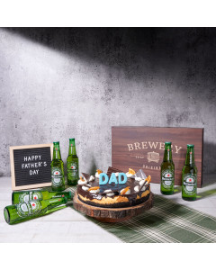 Dad's Decadent Beer & Cake Gift Set, beer gift baskets, cake gift baskets, beer, cheesecake, father's day, US Delivery