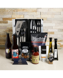 The Wonderful Barbecue Feast Basket, beer gift baskets, gourmet gifts, beer, BBQ, cashews, grill set
