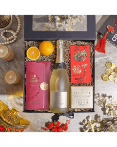 Lucky Champagne & Chocolate Gift Box, champagne gift, champange, chinese new year gift, chinese new year, lunar new year gift, lunar new year, USA delivery