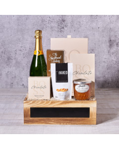 Let’s Party Gourmet Gift Basket, gourmet gift, chocolate gift, sparkling wine gift, champagne gift