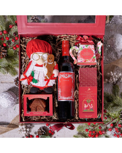 Mrs. Claus Christmas Wine & Tea Gift, tea gift, tea, wine gift, wine, gourmet gift, gourmet, christmas gift, christmas, holiday gift, holiday
