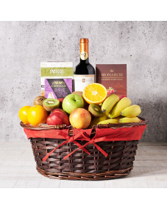 chocolate, wine, Wine Gift Basket, Fruits Gift Baskets, fruit, Set 23803-2021, gourmet, wine gift basket delivery, delivery wine gift basket, fruit basket usa, usa fruit basket
