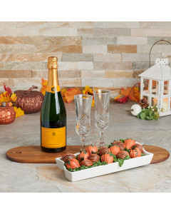 Pumpkin Patch & Champagne Gift Set, Halloween Gifts, Fall Gifts, Chocolate-dipped strawberries, halloween gift, halloween, fall gift, fall, champagne gift, champagne, sparkling wine gift, sparkling wine, gourmet gift, gourmet