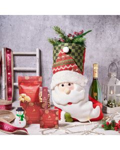 Santa’s Stocking Gift Set With Champagne