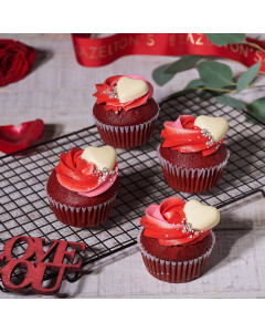 Red Velvet Heart Cupcakes