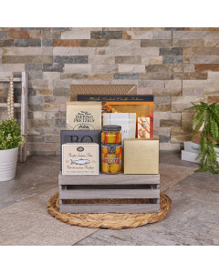 Seafood & Tea Gift Crate, seafood gift, seafood, salmon gift, salmon, chocolate gift, chocolate, Canada delivery, USA delivery