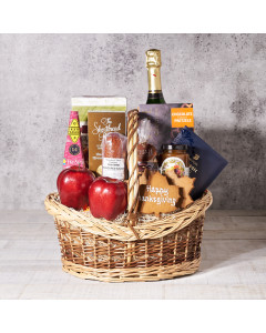 Bountiful Snack Harvest Gift Basket, Gourmet Gift Baskets, Champagne Gift Baskets, Fruits, Chocolates, Champagne, Cookies, Crackers, USA Delivery