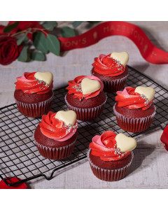 Sharable Red Velvet Heart Cupcakes