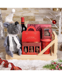 Sweet Christmas Sleigh Ride Gift Set, christmas gift, christmas, gourmet gift, gourmet, wine gift, wine, chocolate gift, chocolate, holiday gift, holiday