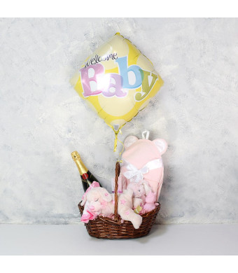 Unicorn Love Baby Gift Basket with Champagne