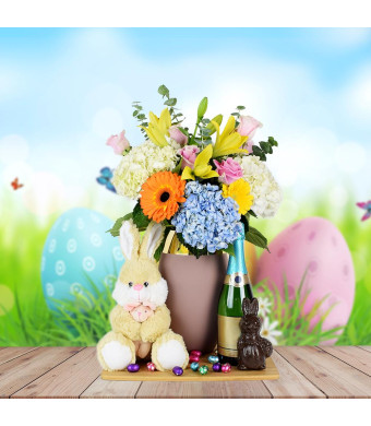 Easter Flowers & Champagne Basket