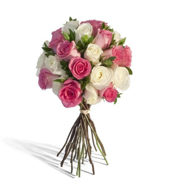 PINK & WHITE ROSES BOUQUET