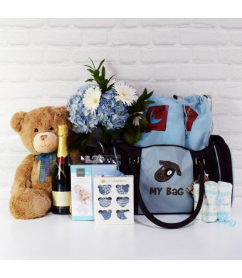 BABY BOY DELUXE TRAVEL BAG WITH CHAMPAGNE