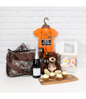 BABY SHOWER CUPCAKE GIFT SET WITH CHAMPAGNE
