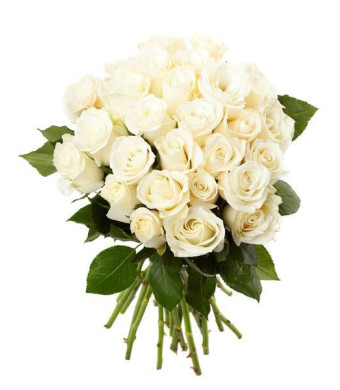 Quiet Reverence White Rose Bouquet