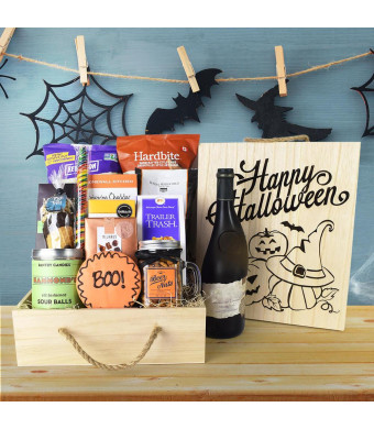 Boo! Halloween Gift Crate With Wine