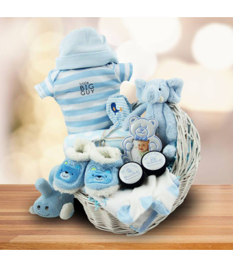 Baby In Blue Gift Basket