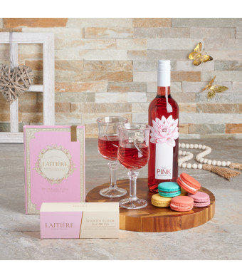 Fantastic Mother’s Day Macaron & Wine Gift Set, wine gift baskets, gourmet gifts, gifts