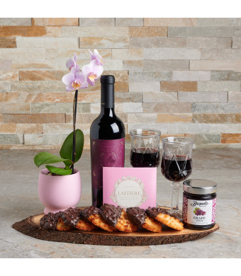 Classy Wine & Macaroons Gift Basket