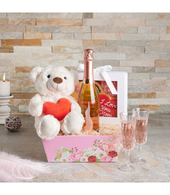 “I Love You Mom!” Gift Basket, mother's day, mother's day gift, champagne, champagne gift